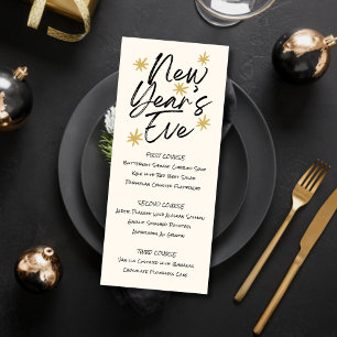 Invitation Menu de la Saint-Sylvestre imprimable