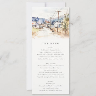 Invitation Menu de mariage paysage d'Asheville, Caroline du N