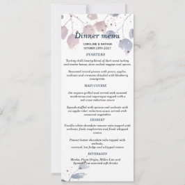 Invitation Menu de mariage simple et élégant avec verdure