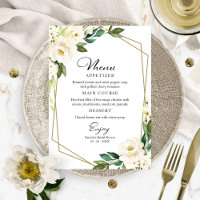 Menu de salle de bain de mariage géométrique verdu