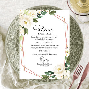 Invitation Menu de salle de bain de mariage géométrique verdu