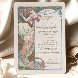 Invitation Menu Dîner Mariage Art Nouveau par Mucha