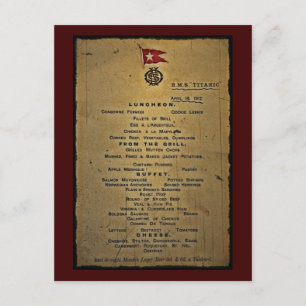 Invitation Menu final RMS Titanic