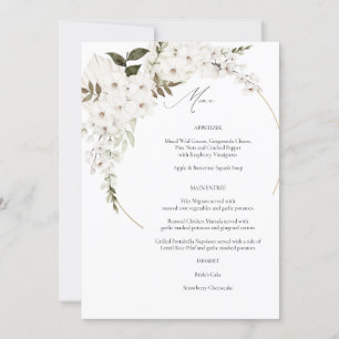Invitation Menu Floral Boho Blanc