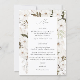Invitation Menu Floral Boho Blanc 2