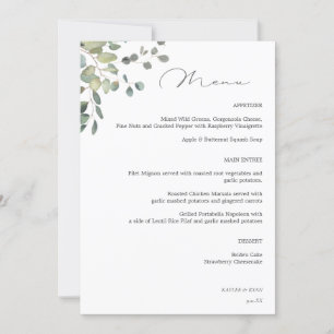 Invitation Menu Floral Gold Linal
