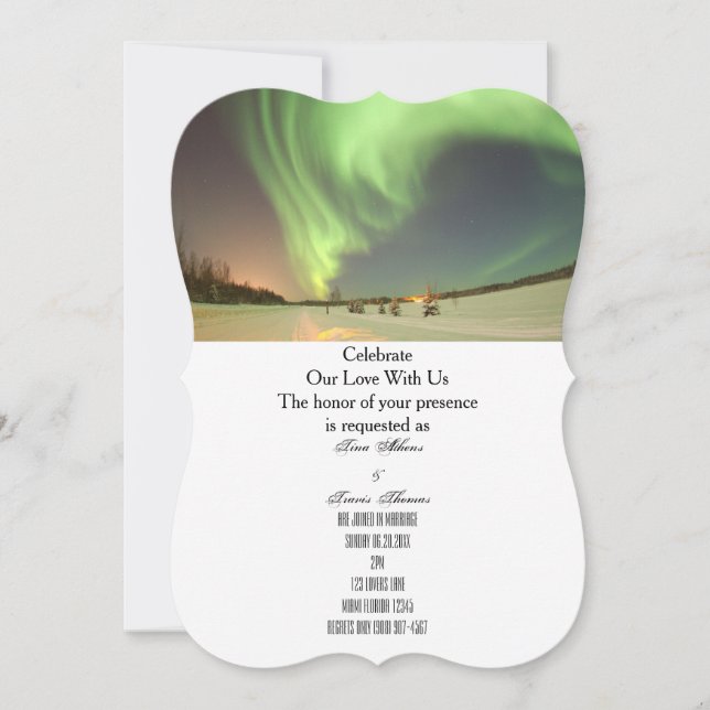 Invitation Menu Lumières du Nord Mariage Groupe Invités Marie (Devant)