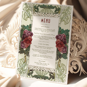 Invitation Menu Mariage Art Nouveau Vintage par Mucha Dîner