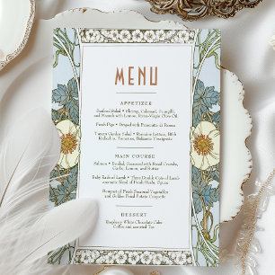 Invitation Menu Mariage Art Nouveau Vintage par Mucha Invitat