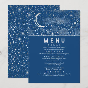 Invitation Menu Mariage de la Lune de nuit étoilée céleste