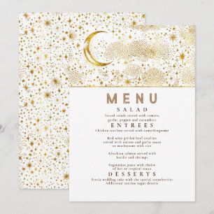 Invitation Menu Mariage de la Lune de nuit étoilée céleste