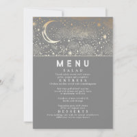Menu Mariage de la Lune de nuit étoilée céleste