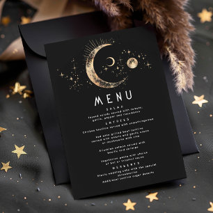 Invitation Menu Mariage de la Lune de nuit étoilée céleste