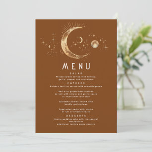 Invitation Menu Mariage de la Lune de nuit étoilée céleste