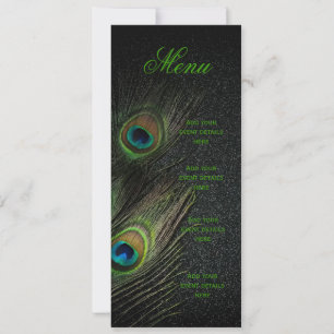 Invitation Menu Mariage Emerald Green Gold Black Peacock