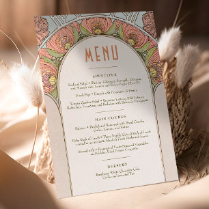 Invitation Menu Mariage Vintage Art Nouveau par Mucha Invitat