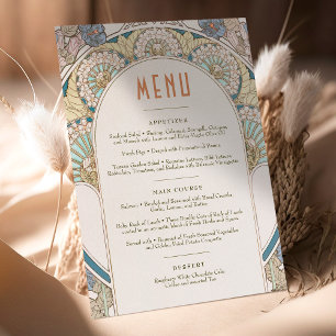 Invitation Menu Mariage Vintage Art Nouveau par Mucha Invitat