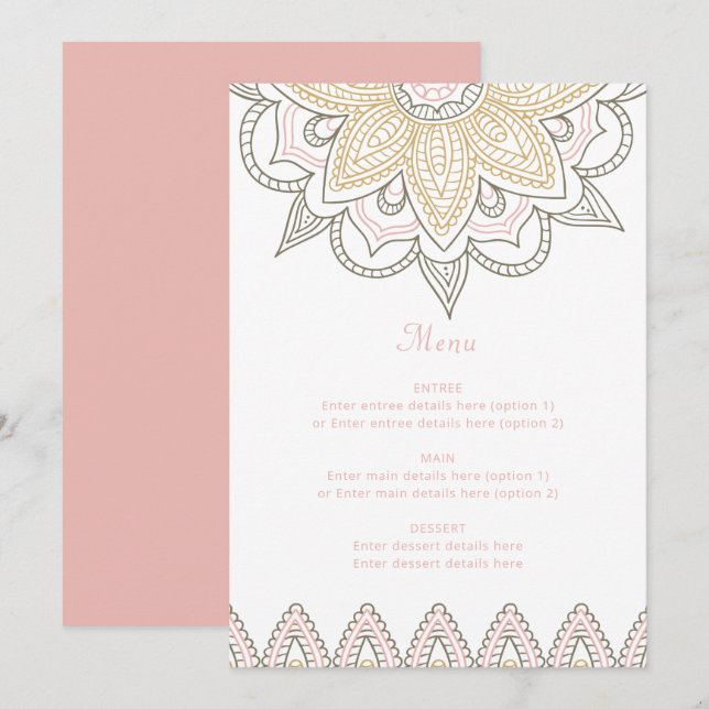 Invitation Menu_Personnalisé pour la bibliothèque (Devant / Derrière)