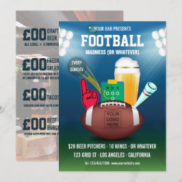 Invitation Menu Promo de l'événement de football à la barre a