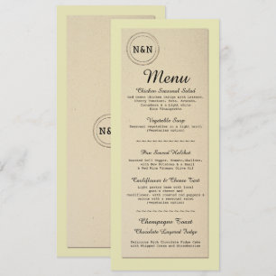 Invitation Menu Réception de Mariage Bibliothèque Rustique Me