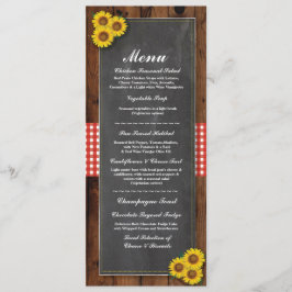 Invitation Menu Réception de mariage Rustique Rouge Chalk Cha