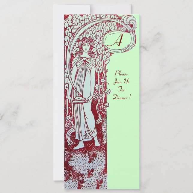 Invitation MENU RESTAURANT MONOGRAM Vert Brown Dîner, Brunch (Devant)