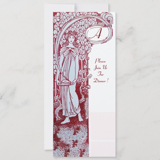 Invitation MENU RESTAURANT MONOGRAMME ,dîner, brunch (Devant)