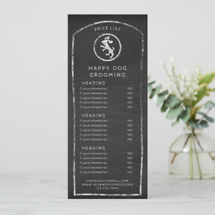 Invitation Menu rustique ou liste de prix Chalkboard Dancing 