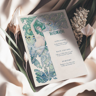 Invitation Menu Vintage Sirène Art Nouveau