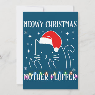 Invitation Meowy Catmas Mère Fluffer Drôle de Chat de Noël