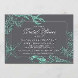 Invitation Mer Côtière Corail Nautique Thème Fête des mariées