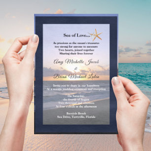 Invitation Mer d'amour   Plage Sunset Starfish Mariage Invit