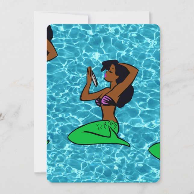 Invitation mer de sirène d'afrique vintage (Devant)