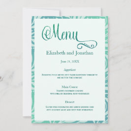 Invitation Mer Grass Beach Wedding Reception Menu