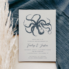 Invitation Mer profonde | Elegant Beach Coastal Engagement Pa