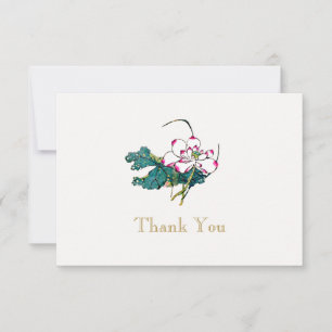 Invitation Merci à fleurs de Lotus blanc