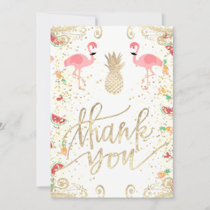 Invitation merci à la décoration tropicale