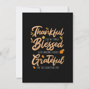 Invitation Merci à la famille Grateful Thanksgiving