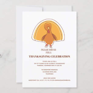 Invitation Merci à la Turquie Thanksgiving