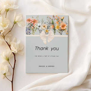 Invitation Merci botanique fleuri fleur sauvage