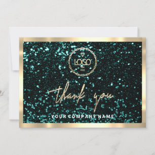 Invitation Merci Business Insertion Logo Gold Parties scintil