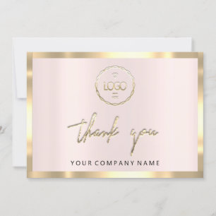 Invitation Merci Business Insertion Logo Rose or