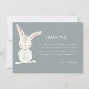 Invitation Merci de Baby shower de lapin mignon