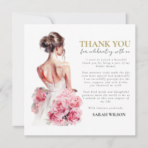 Invitation Merci de Fête des mariées de Mariage d'aquarelle b
