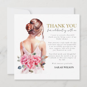 Invitation Merci de Fête des mariées de Mariage d'aquarelle m