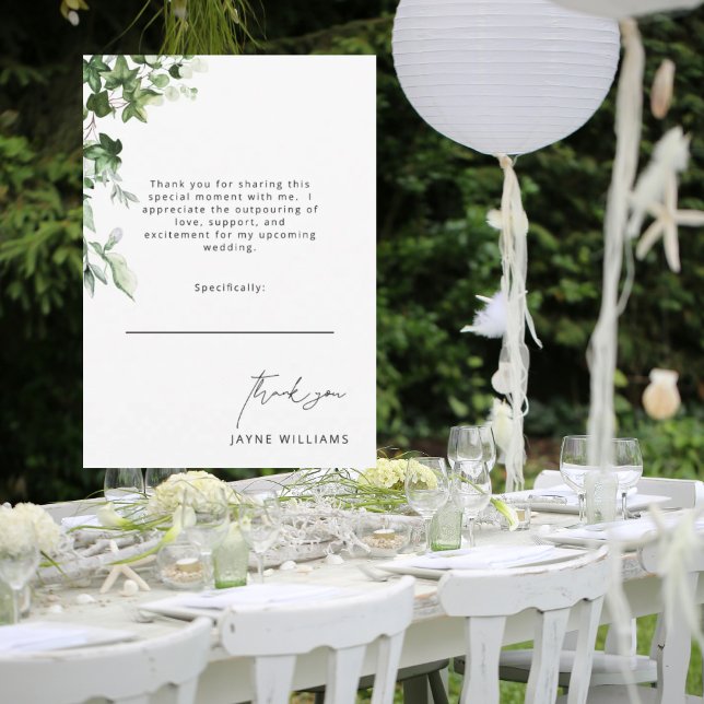 Invitation Merci de Fête des mariées Ivy Message (Créateur téléchargé)