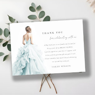 Invitation Merci de Fête des mariées Mariage bleu Aqua