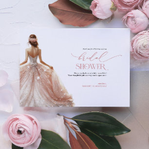 Invitation Merci de Fête des mariées rose vif