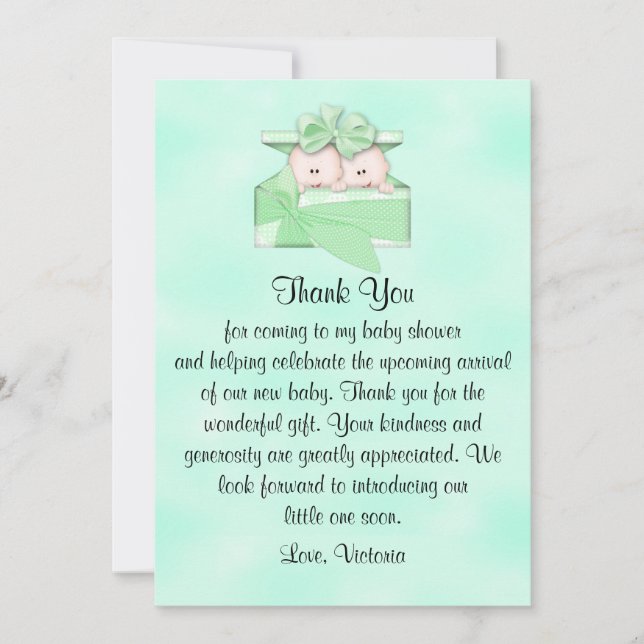 Invitation Merci de l'Baby shower Neutralité entre les sexes (Devant)