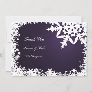 Invitation Merci de mariage d'hiver violet
